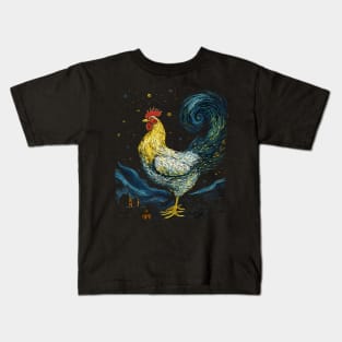 Starry Night Inspired Chicken Gifts Funny Chicken Kids T-Shirt